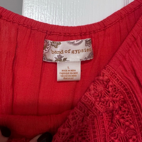 Bright red off-the-shoulder top (size large) - Picture 2 of 2